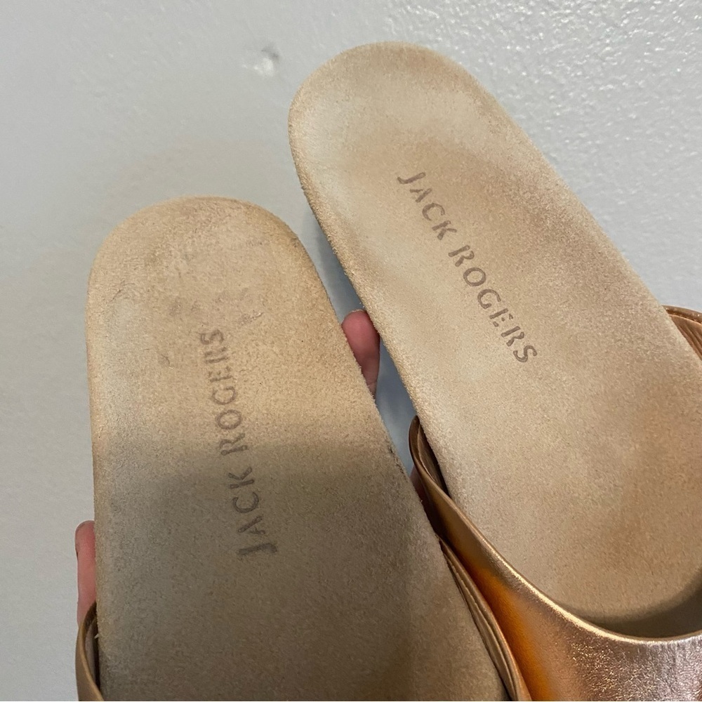 Jack Rogers Dorothy Rose Gold Knotted Bow Comfort Slides Sandals Size 9 - Picture 3 of 6